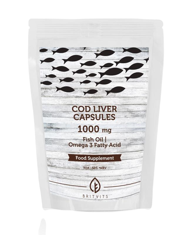 Cod Liver Oil 1000mg & Vitamin A & D3 Capsules BritVits