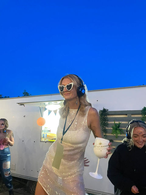 Bride With Silent Disco Hire