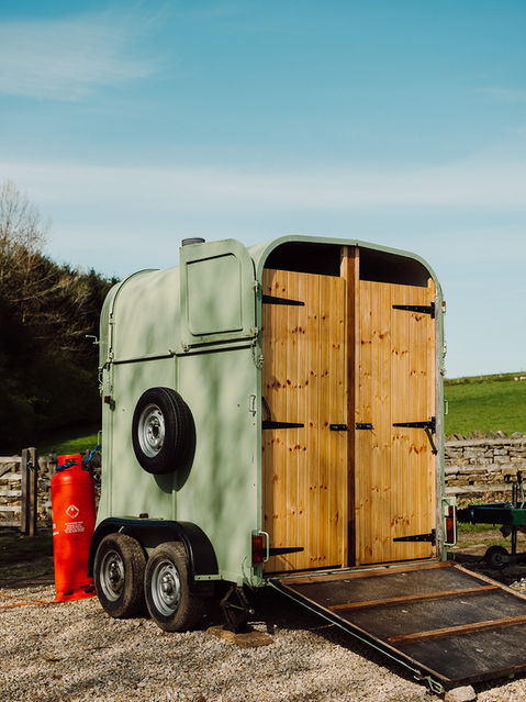 Horsebox showers for glamping hen weekend