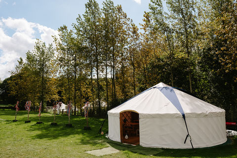 Yurt for gathering on glamping hen weekend at birds and bells
