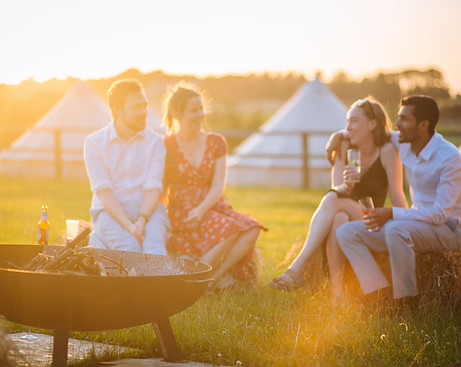 Guests Around Campfire