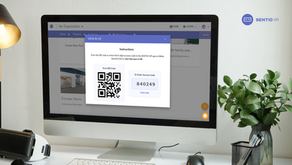 QR code access screen in Sentio VR for Meta Quest