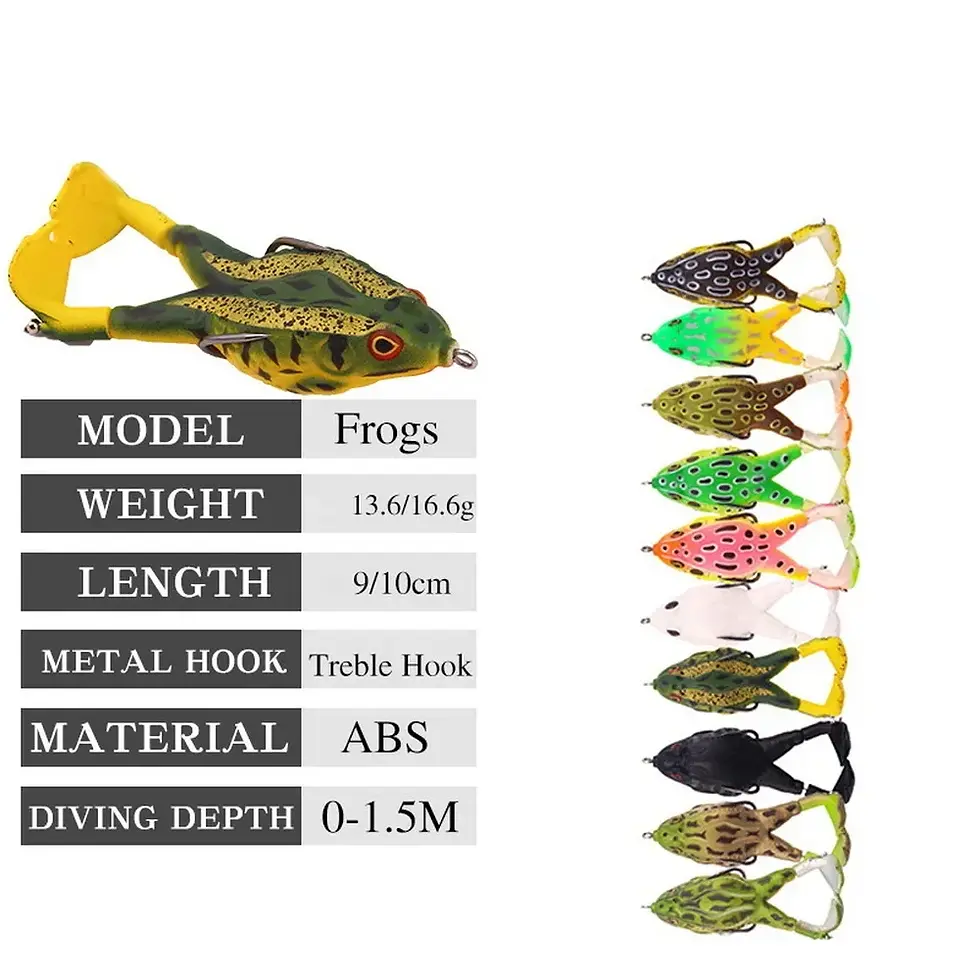 Miniatura: Frog Lure Double Propeller Legs Silicone Soft Baits 13.6g 16.6g Topwater
