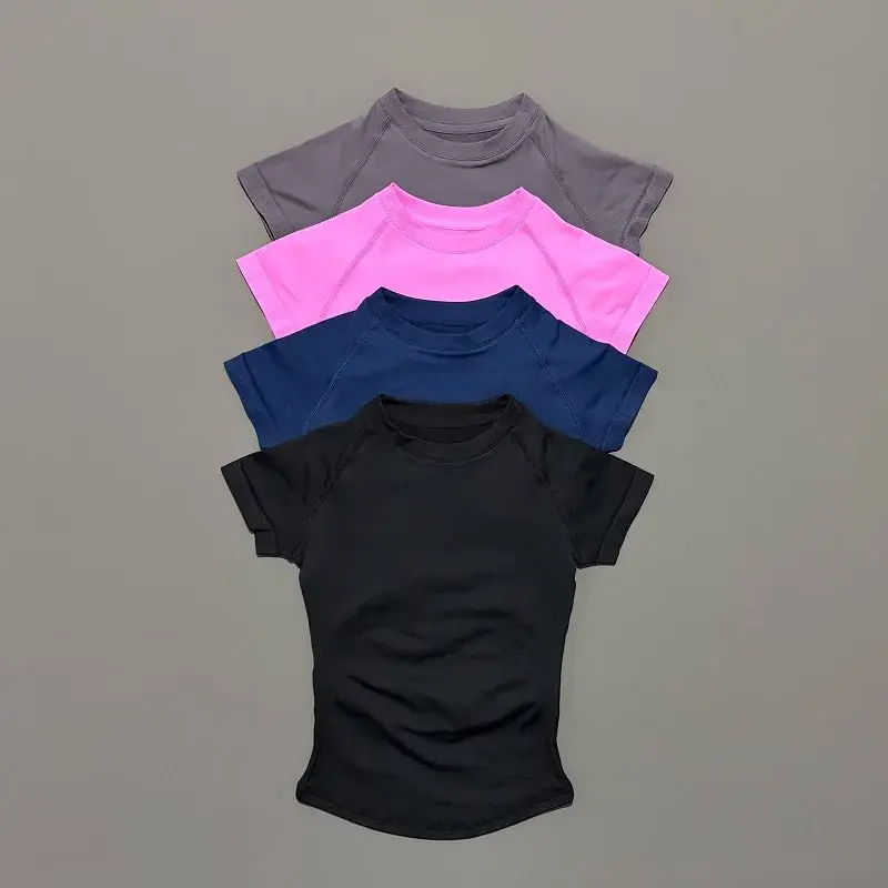 Thumbnail: HISTELLO Sport Short Sleeve Top Seamless Yoga Leotard Clothing Women Running