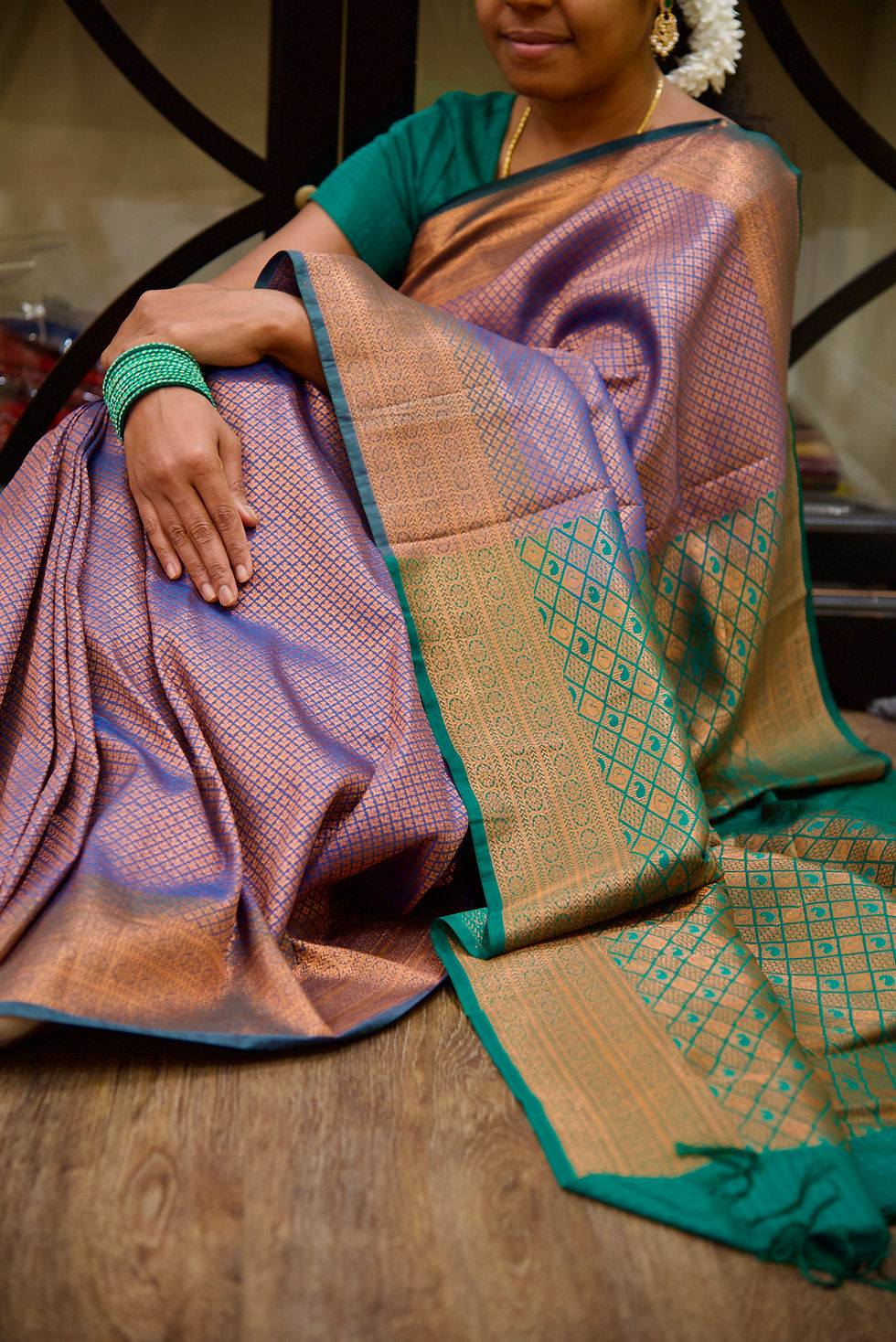 Thumbnail: Kanchipuram Fancy Blended Silk Sarees - Go Green !