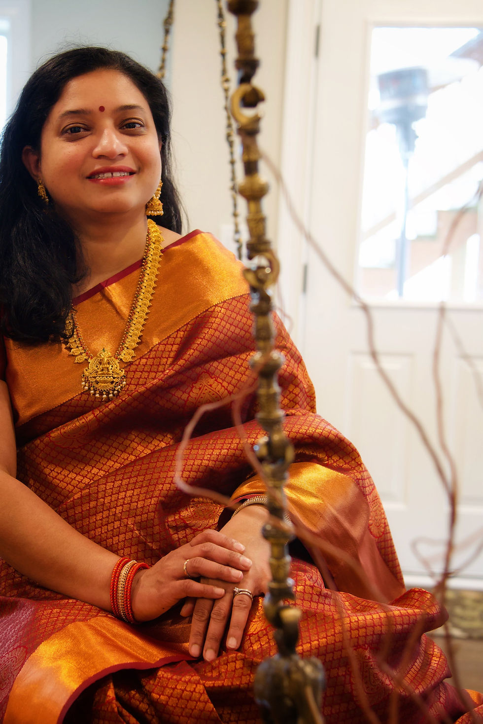 Thumbnail: Kanchipuram  Kerala style Bridal Copper Silk Sarees