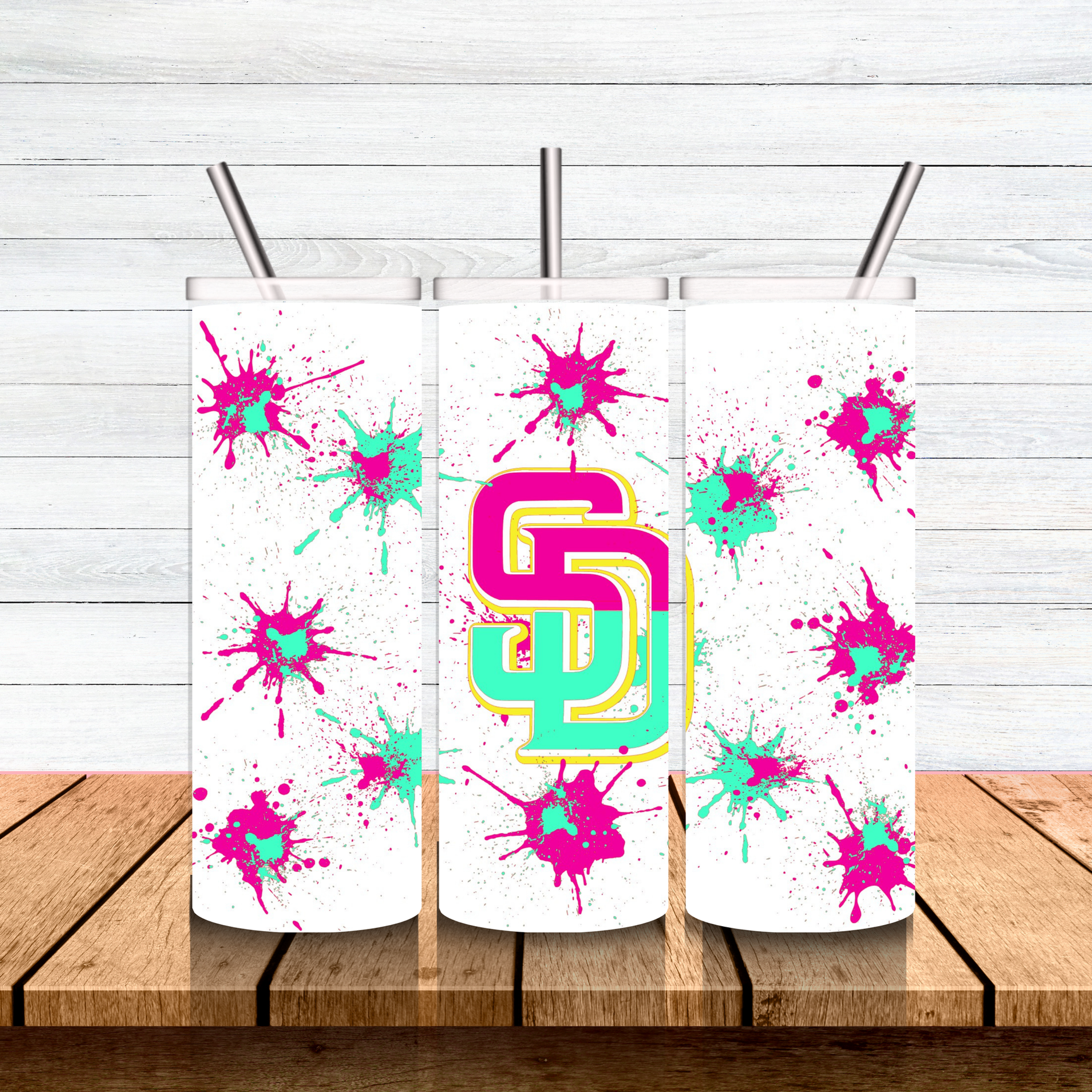 San Diego Neon Pink Paint Splatter