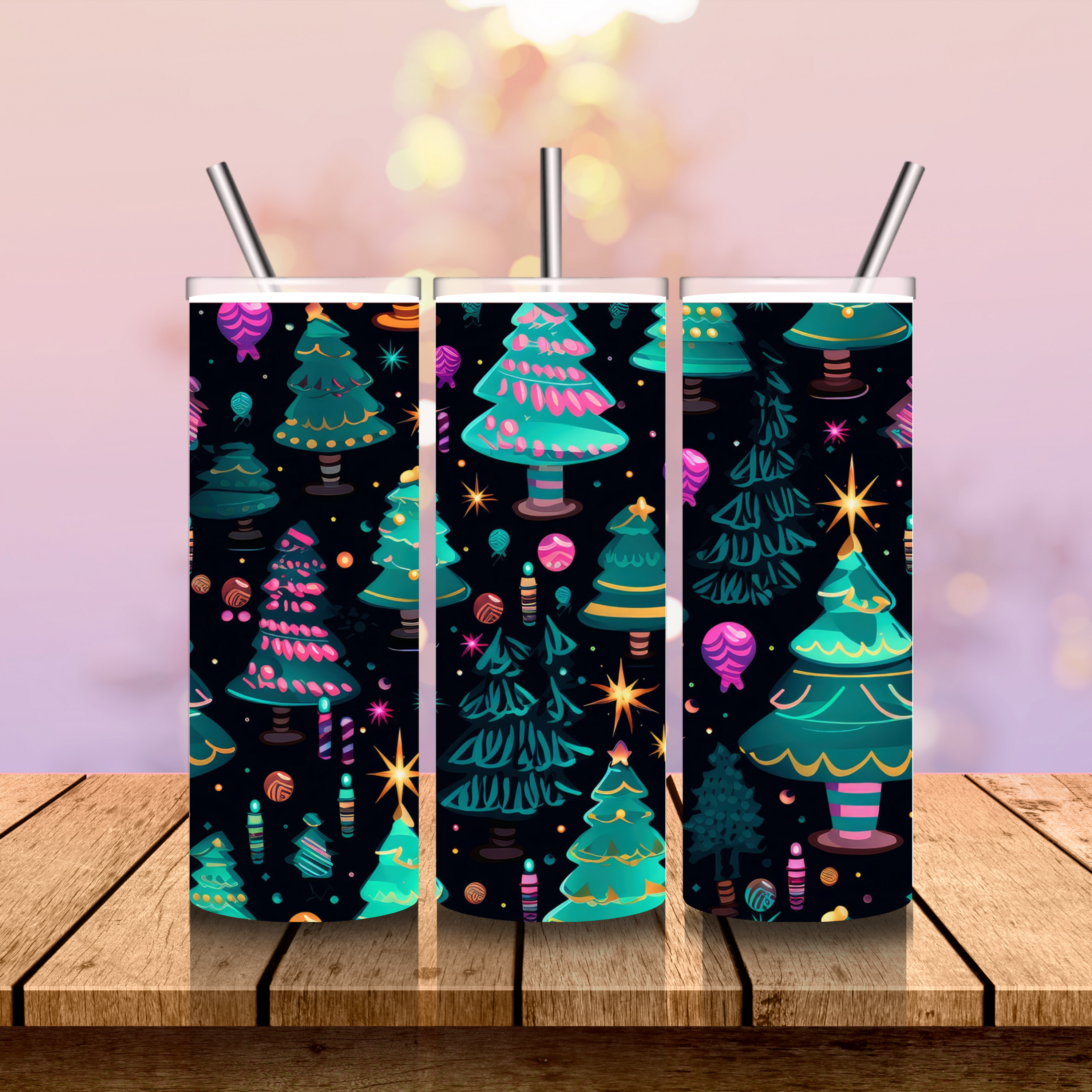 Teal and Pink Christmas