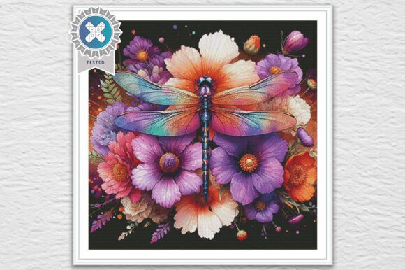 Floral Dragonfly Cross Stitch Kit - Fantasy - Modern