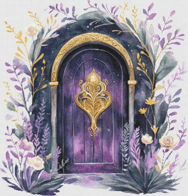 Magic Purple Door Counted Cross Stitch Kit - Fantasy - DM