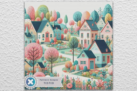 Folk Village Houses Cross Stitch Kit - Fantasy - Modern