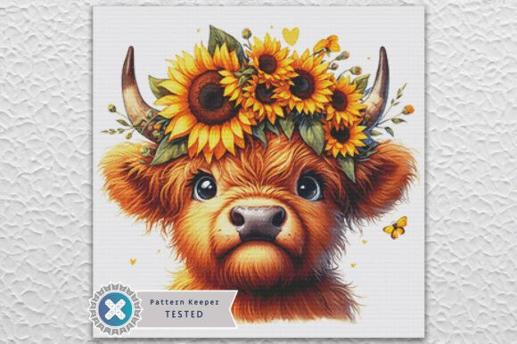 Highland Cow Sunflower Cross Stitch Kit - Fantasy - Modern
