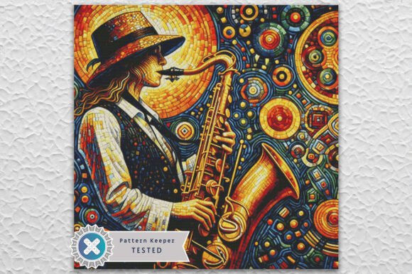 Saxophone Musician Cross Stitch Kit - Fantasy - Modern