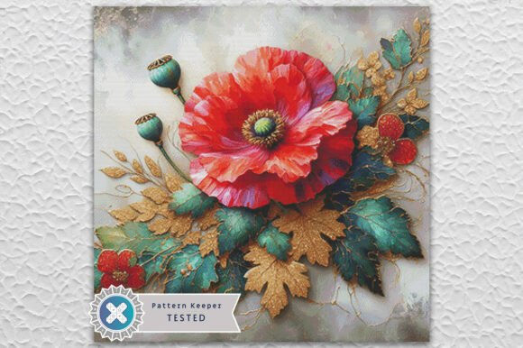 Poppy Flower Cross Stitch Kit - Fantasy - Modern