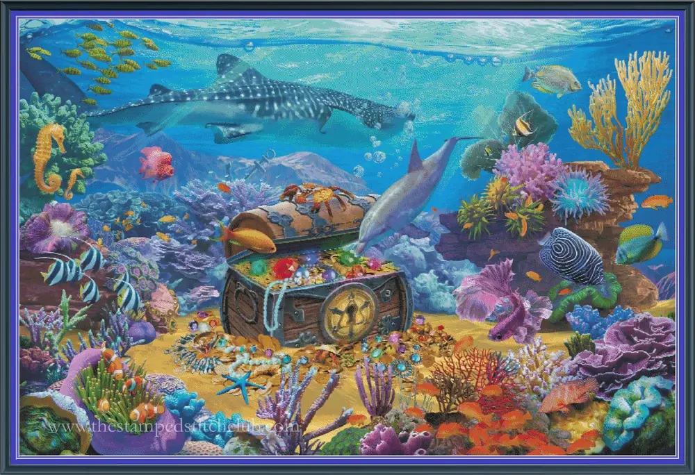 Underwater Treasure Counted Cross Stitch Kit - Aquarium Fish