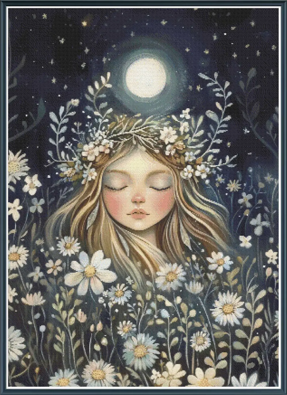 Moonlit Blooms Counted Cross Stitch Kit