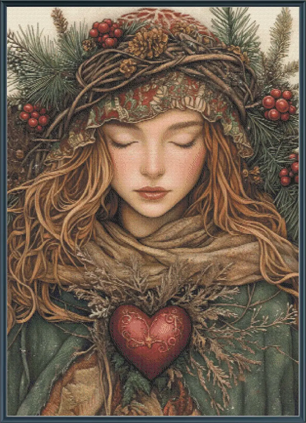 Guardian of the Holly Heart Counted Cross Stitch Kit