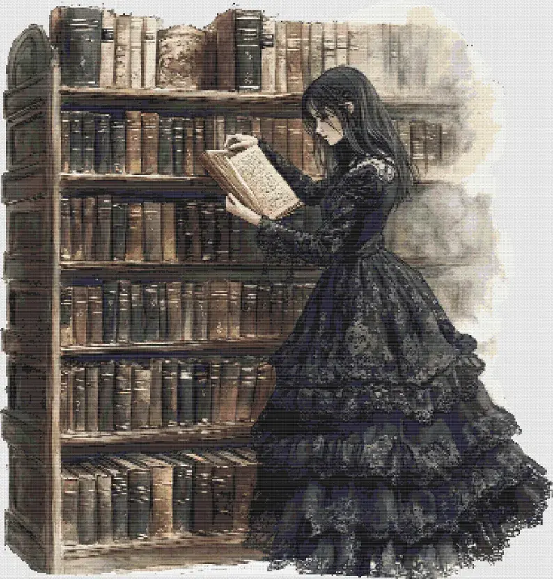 Gothic Reading Counted Cross Stitch Kit - Books - DM