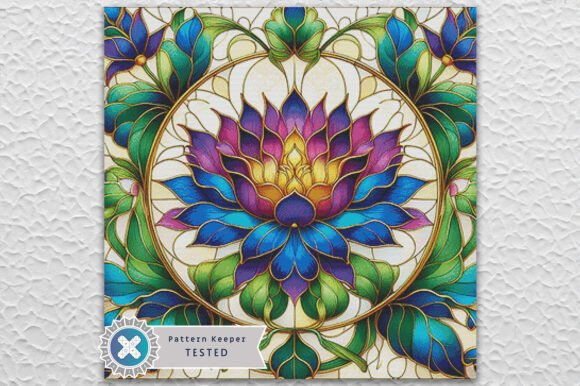Stained Glass Flower Cross Stitch Kit - Fantasy - Modern