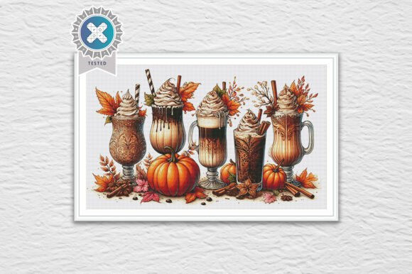 Fall Coffee Cross Stitch Kit - Fantasy - Modern