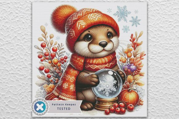 Christmas Otter Cross Stitch Kit - Fantasy - Modern