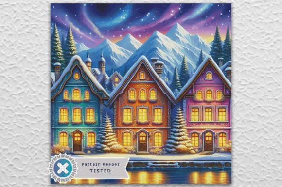 Northern Lights Village Cross Stitch Kit - Fantasy - Modern