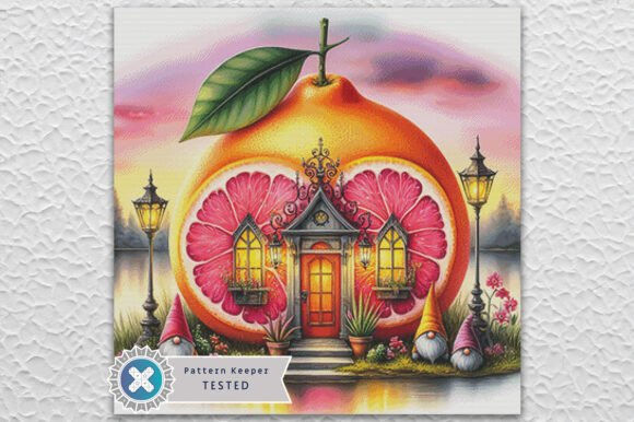 Grapefruit House Cross Stitch Kit - Fantasy - Modern