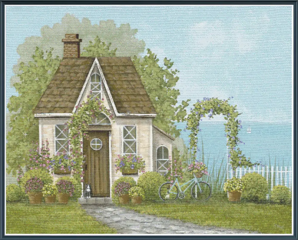 Cottage By The Sea Counted Cross Stitch Kit