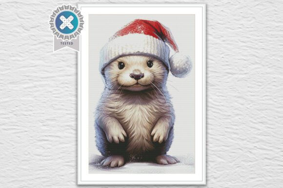 Christmas Otter Cross Stitch Kit - Fantasy - Modern