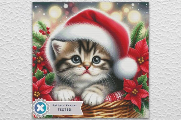 Cute Santa Kitten Cross Stitch Kit - Fantasy - Modern