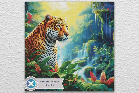 Leopard Waterfall Cross Stitch Kit - Fantasy - Modern