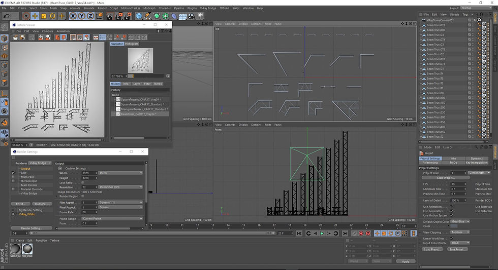 Beam Trusses Collection - 24 PCS Modular
