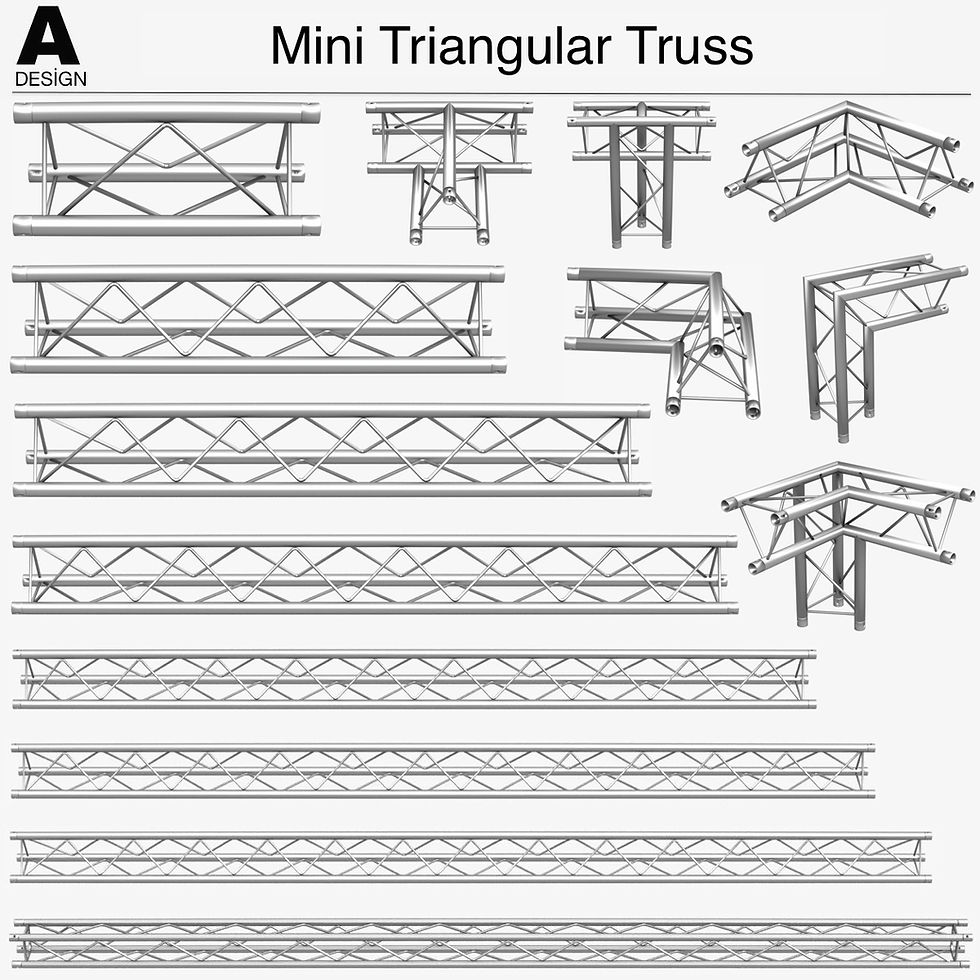 Trusses Square Triangular Beam Bundle Collection - 129 PCS Modular