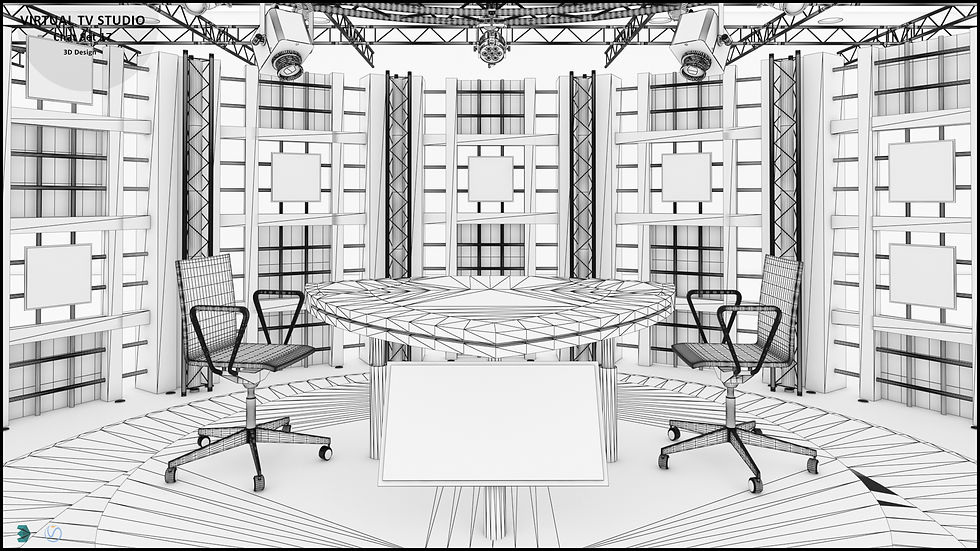 Virtual TV Studio Chat Set 17