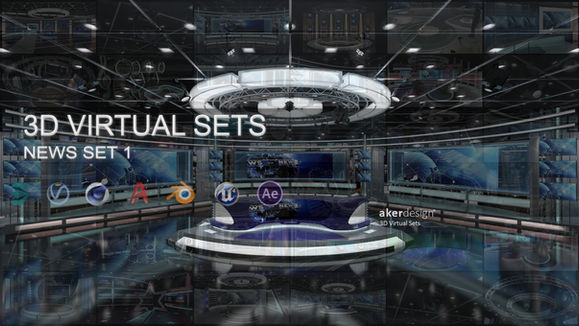 Virtual TV Studio Sets - 3D Model Designs.