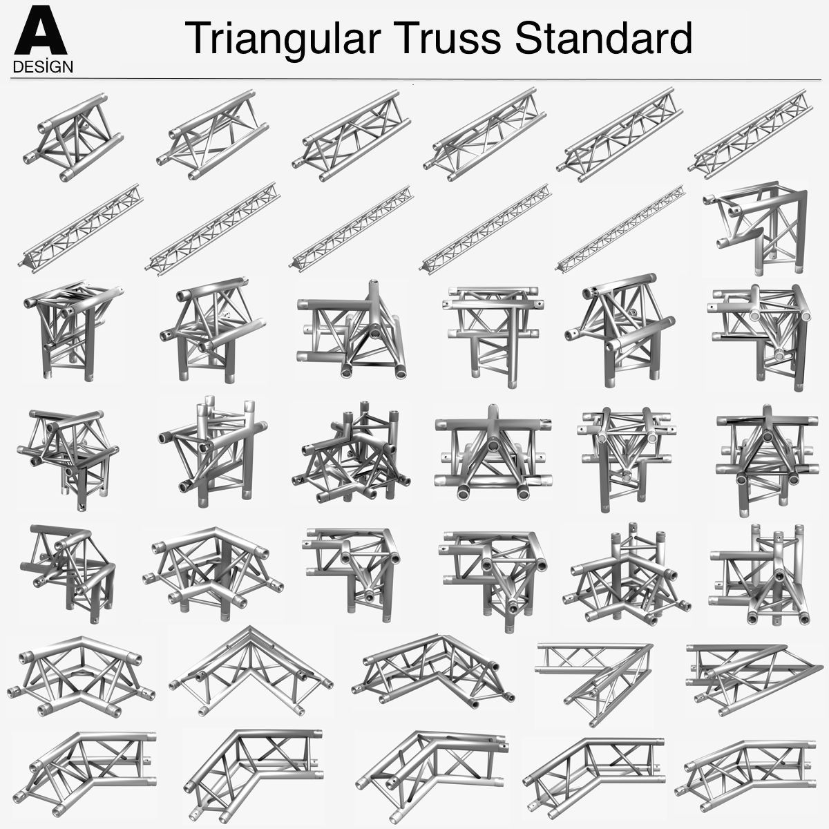 Triangular Truss Standard Collection - 41 PCS Modular