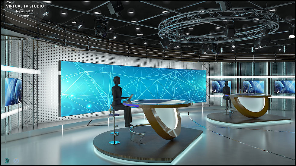 Virtual TV Studio News Set 3