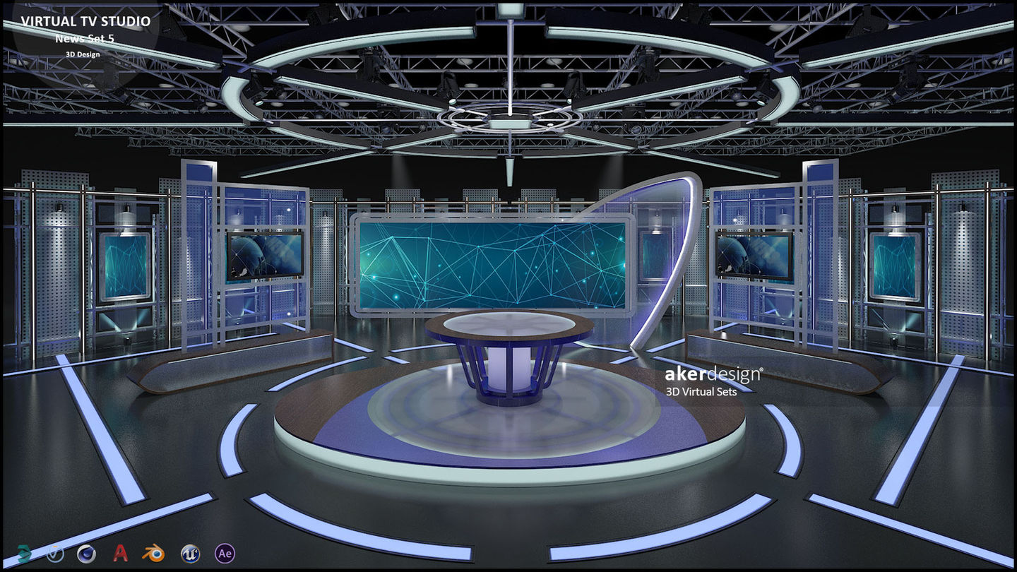 Virtual TV Studio Sets - 3D Model Designs.