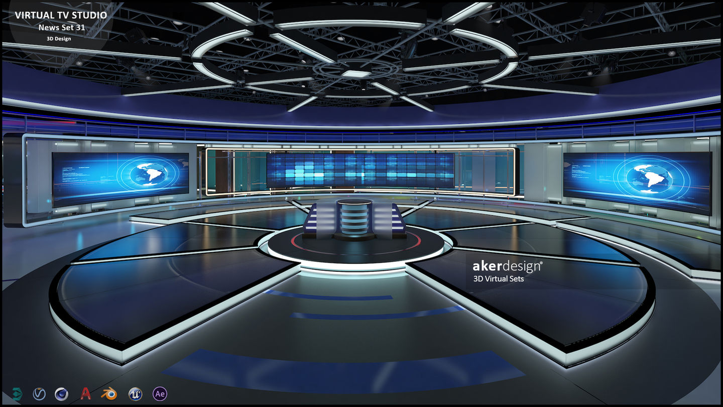 Virtual TV Studio Sets - 3D Model Designs.