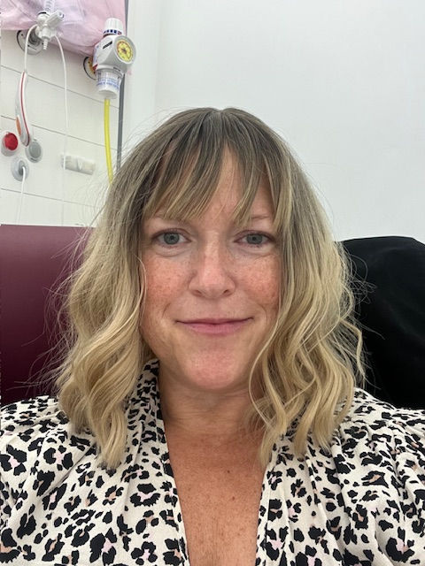 Katie during Chemotherapy wearing the 'Katie' Wig