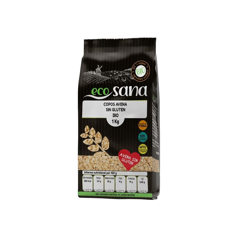Copos Avena Finos Integrales Sin Gluten Bio 1 kg