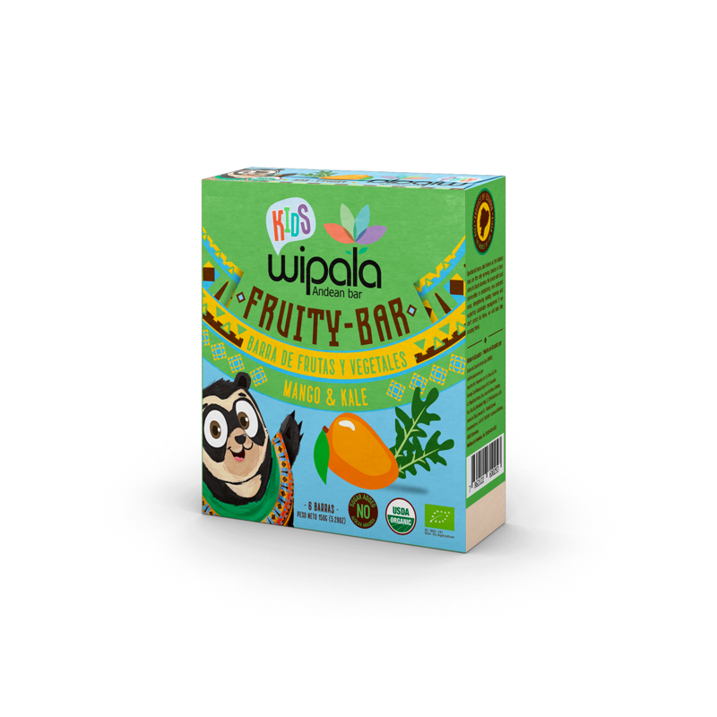 Barra de fruta y vegetal mango quinoa kale 6 unidades de 25 gramos