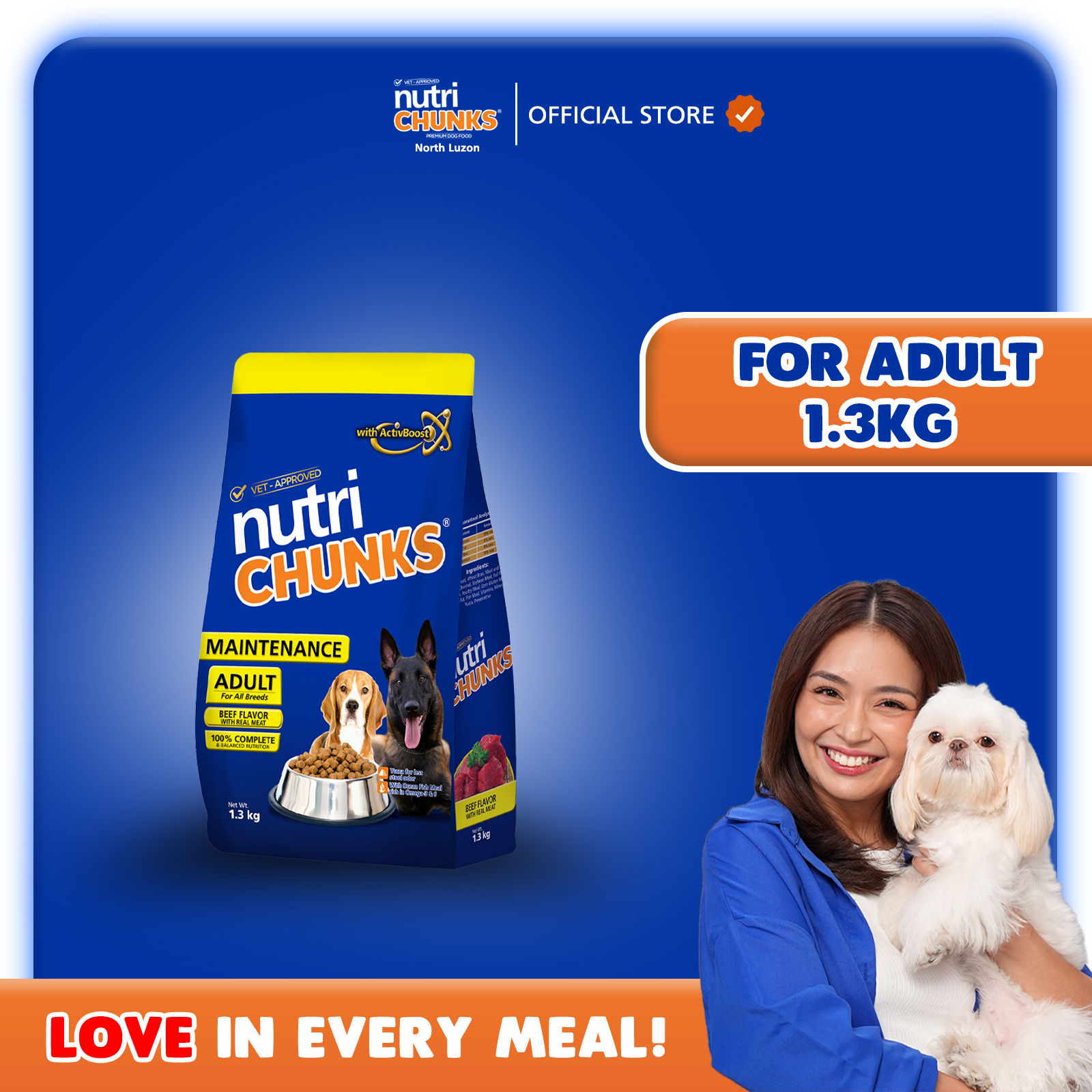 Nutri Chunks Maintenance Adult Beef 1.3kg