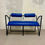 Miniaturbild: Blaue Designer Couch, Sofa, Bank 2-plätzig, Metallgestell