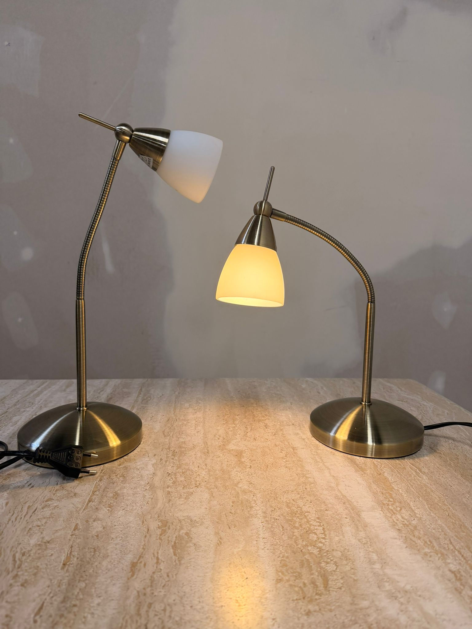 2 Paul Neuhaus Pino Tischlampen Messing Dimmbar mit Flexarm