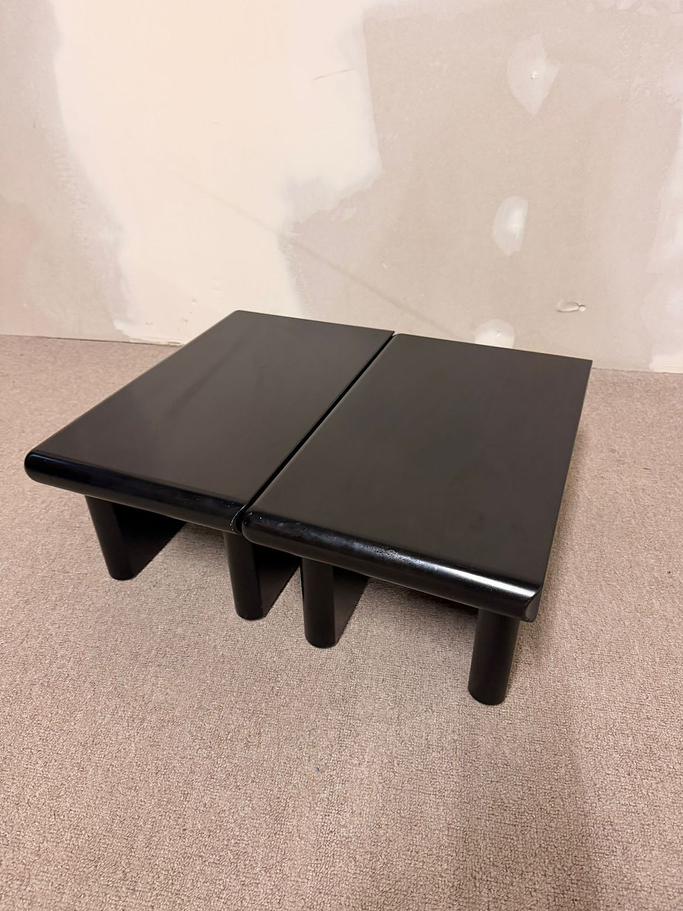Miniaturbild: 2er Set schwarze module Couchtische im Stil Rodolfo Bonetto