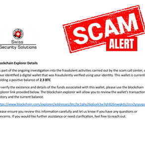 Scam Alert - Impersonation Scam - Fraudsters Calling and Mailing Investors