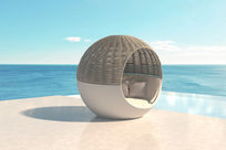 daybed Moon de la marque Vondom avec protection solaire.