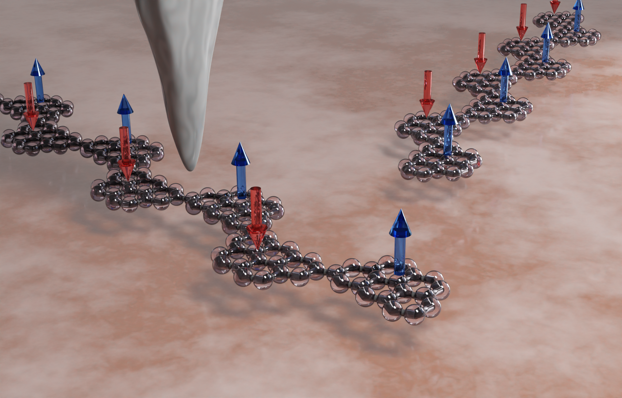 Molecular Lego bricks: For the homogeneous Heisenberg chain, the researchers used the nanographene molecule Olympicene, which consists of five carbon rings. @ Empa