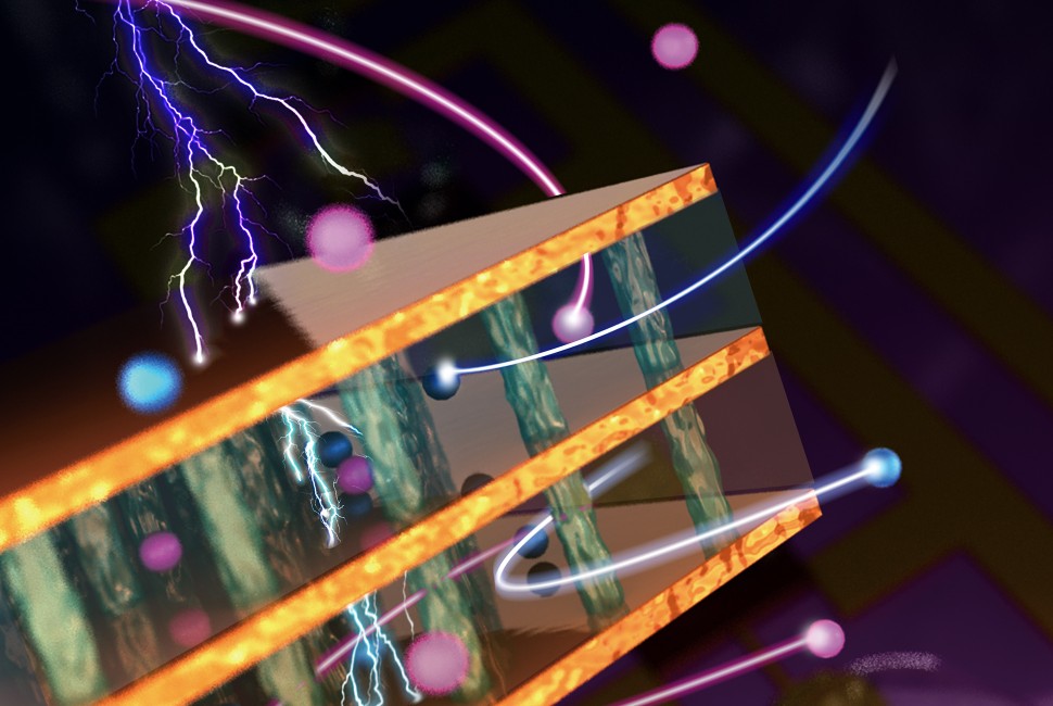 The vertical electrochemical transistor is based on a new kind of electronic polymer and a vertical, instead of planar, architecture. @ Northwestern University